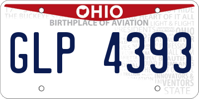OH license plate GLP4393
