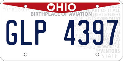 OH license plate GLP4397