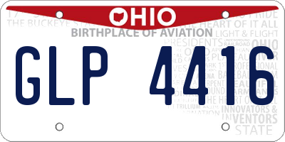 OH license plate GLP4416