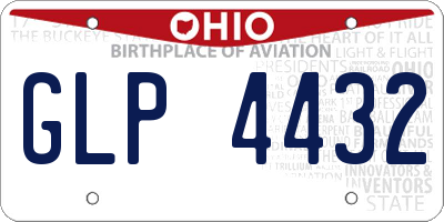 OH license plate GLP4432