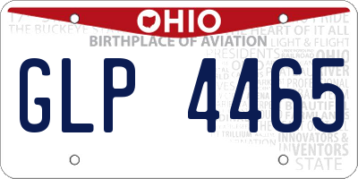 OH license plate GLP4465
