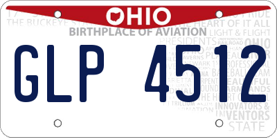 OH license plate GLP4512