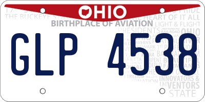 OH license plate GLP4538