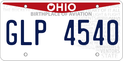 OH license plate GLP4540