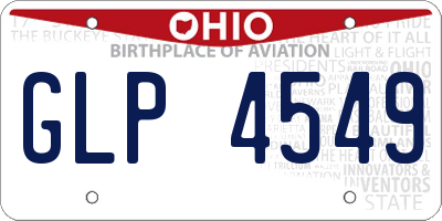 OH license plate GLP4549