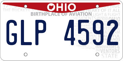 OH license plate GLP4592