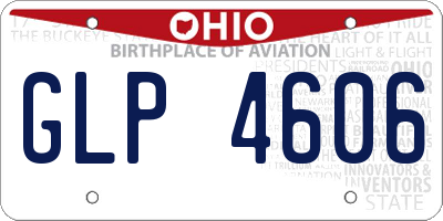 OH license plate GLP4606