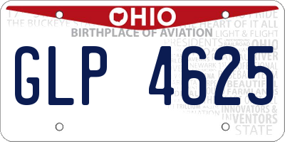 OH license plate GLP4625
