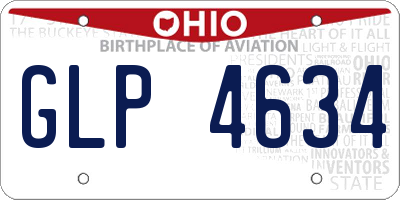 OH license plate GLP4634