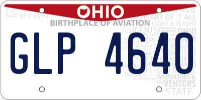 OH license plate GLP4640