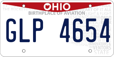 OH license plate GLP4654