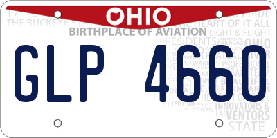 OH license plate GLP4660