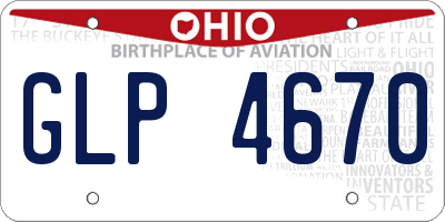 OH license plate GLP4670