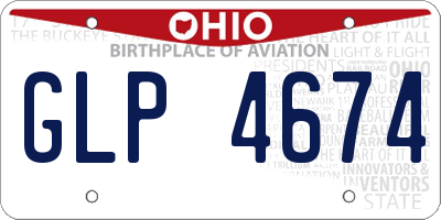 OH license plate GLP4674
