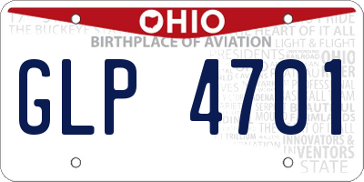 OH license plate GLP4701