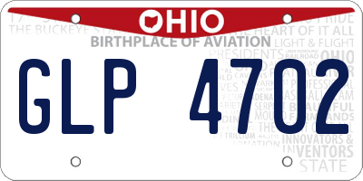 OH license plate GLP4702