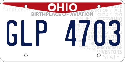 OH license plate GLP4703