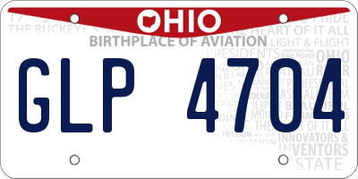 OH license plate GLP4704