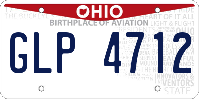 OH license plate GLP4712