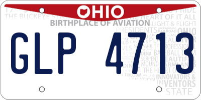 OH license plate GLP4713