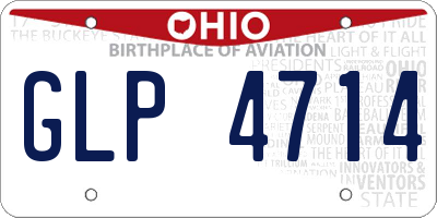 OH license plate GLP4714