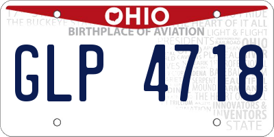 OH license plate GLP4718