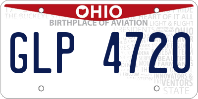 OH license plate GLP4720