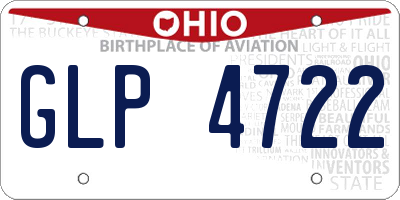 OH license plate GLP4722
