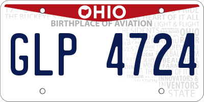 OH license plate GLP4724