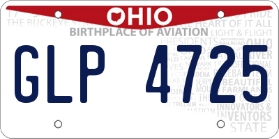 OH license plate GLP4725