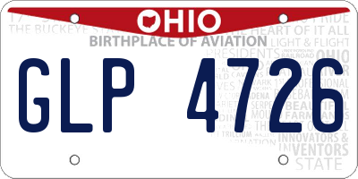 OH license plate GLP4726