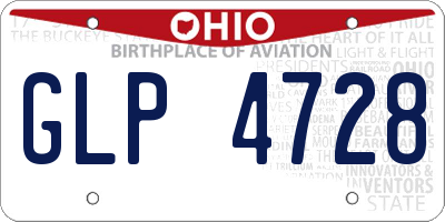 OH license plate GLP4728
