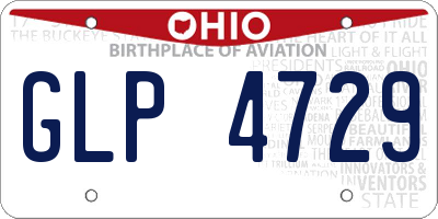 OH license plate GLP4729