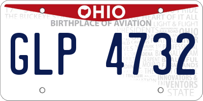 OH license plate GLP4732