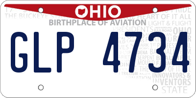 OH license plate GLP4734