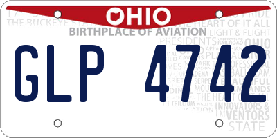 OH license plate GLP4742