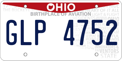 OH license plate GLP4752