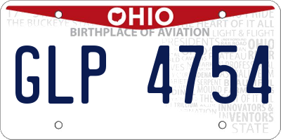 OH license plate GLP4754