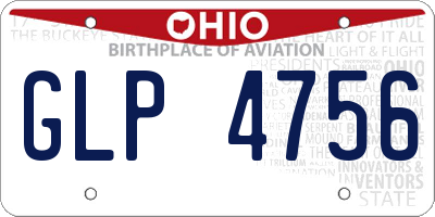 OH license plate GLP4756
