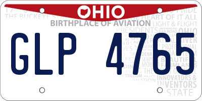 OH license plate GLP4765