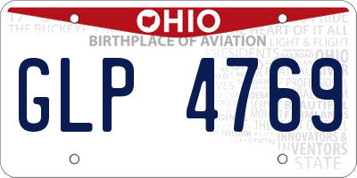 OH license plate GLP4769