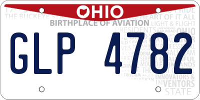 OH license plate GLP4782
