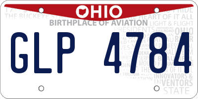 OH license plate GLP4784