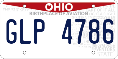 OH license plate GLP4786