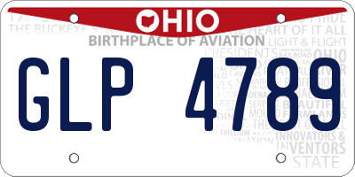 OH license plate GLP4789