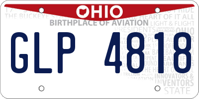 OH license plate GLP4818