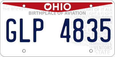 OH license plate GLP4835