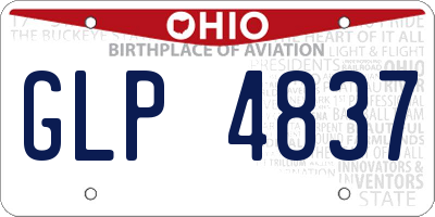 OH license plate GLP4837