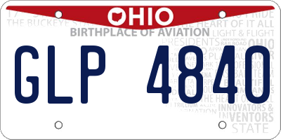 OH license plate GLP4840