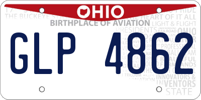 OH license plate GLP4862